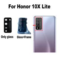 ของแท้ใหม่เหมาะสำหรับ Huawei Honor 10X LITE กระจกกล้องถ่ายรูปหลังกล้องมองหลังกระจกกล้องถ่ายรูปฝากระจกพร้อมกรอบกาวสติ๊กเกอร์กาว