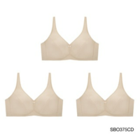 (Set 3 ชิ้น) Sabina เสื้อชั้นใน Invisible Wire (ไม่มีโครง) รุ่น Function Bra รหัส SBO375 สีเนื้อเข้ม