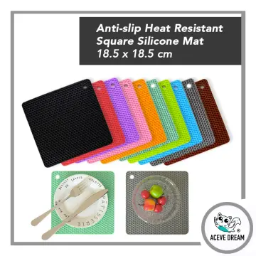 Multicolor Round Heat Resistant Silicone Hot Mat, Size: 17.5cm X