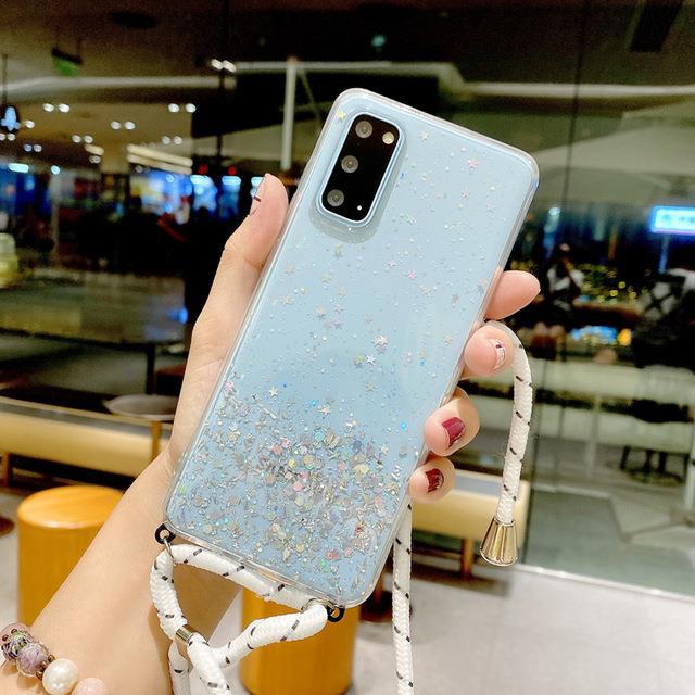 cold-noodles-glitter-sequins-สายคล้องเชือกเชือกสำหรับ-samsung-galaxy-a51-a71-a50-a70-a31-a40-a10-a81-a91-a30-a7-a9-2018-clear-สายคล้อง