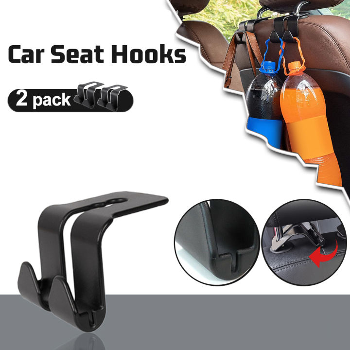 Car Seat Headrest Hooks, Upgraded Dual Car Backseat Storage Rack Coat Rack Storage  Hooks, Vehicle Car Seat Hooks Black for Handbags, Purse, Umbrellas, Grocery  Bags