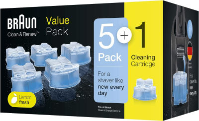 Braun CCR5+1 Clean &amp; Renew Cleaning Cartridge, 6 Pack