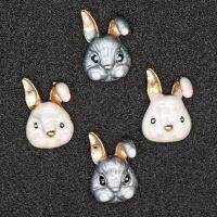 10Pcs/Lot Alloy Dropping Oil Sewing Cartoon Rabbit Buttons Faux  For DIY Baby Hair Bag Shoes Accessories Scrapbooking Haberdashery