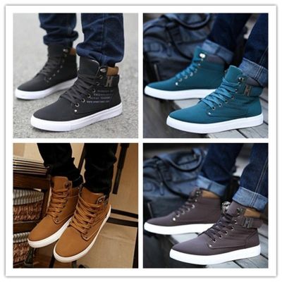 CODff51906at Men Sneakers Comfortable Casual Canvas Shoes Warm High-top Boots