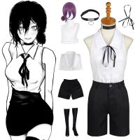 Chainsaw Man Anime Reze Cosplay Cosplay Costume Bomb Shirt Outfits Tie Short Neck Ring Reze Wig Halloween Clothing for Girls