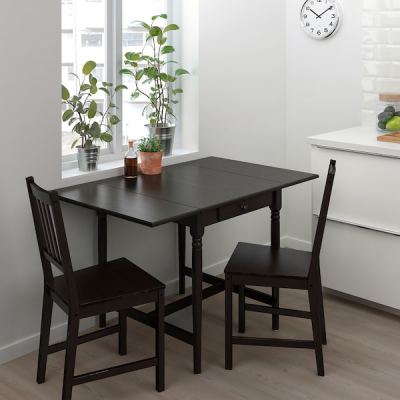 Table and 2 chairs, black-brown/brown-black 65 cm.