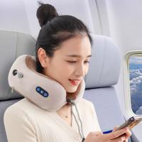 Car Massage Headrest U-shaped Pillow Car Electric Massage Pillow Neck Massager Vehicle Travel Supplies Charge Seat Cushions