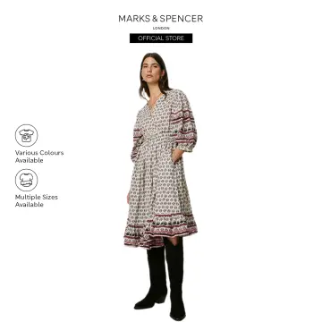 Pure Cotton Half Sleeve Midi Dress, M&S Collection