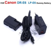 DR-E6 LP-E6N Dummy Battery PD Atapter Cable+USB C Power Bank Charger For Canon EOS 5DII 5DS R 5D3 5D4 7D 60Da 70D 80D 90D R5 R6