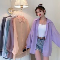 Prevent bask in shirt and shirt female in the summer of 2023 the new western style relaxed joker chiffon long summer thin paragraph shirt coat