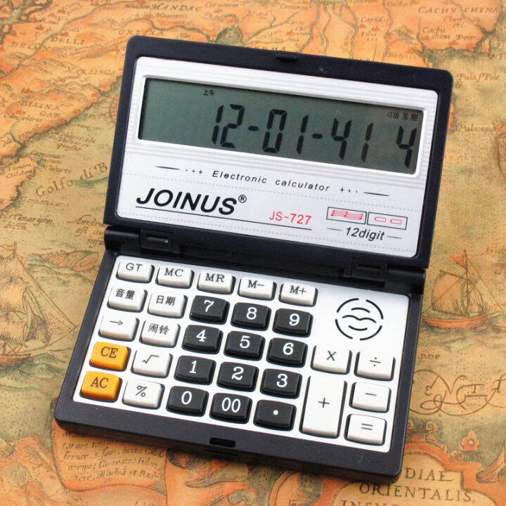 Postage folding calculator mini notebook flip with 12digit solar