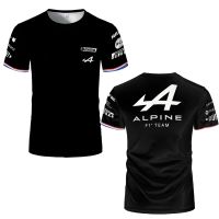 2023 newF1อัลไพน์เสื้อยืดสูตรหนึ่ง alonso ทีมแข่งรถ3D พิมพ์สตรีผู้ชายผู้หญิงแฟชั่น O-คอเสื้อยืด ki ประเดิมท็อปส์เยรูซาเล็ม