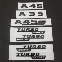 【car parts】3D ABS ด้านหลังป้ายสติกเกอร์ Fender ด้านข้างโลโก้ A35 A45 A45S Turbo 4MATIC สัญลักษณ์สำหรับ Mercedes AMG W177 W176อุปกรณ์เสริม