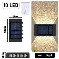 WEIXIN 10 LED Solar Wall Lamp Outdoor Waterproof Solar Powered Light UP And Down Illuminate Home Garden Porch Yard Decoration