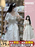 【Ready】? puff ses sqre r gentle we floral dress womens summer 23 new high-end fairy dress