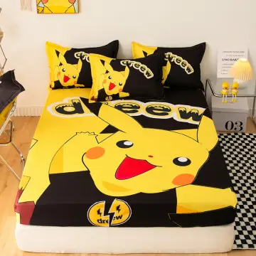 Pokemon Pikachu Grid, Twin Comforter, Pillowcase & Sheets Set