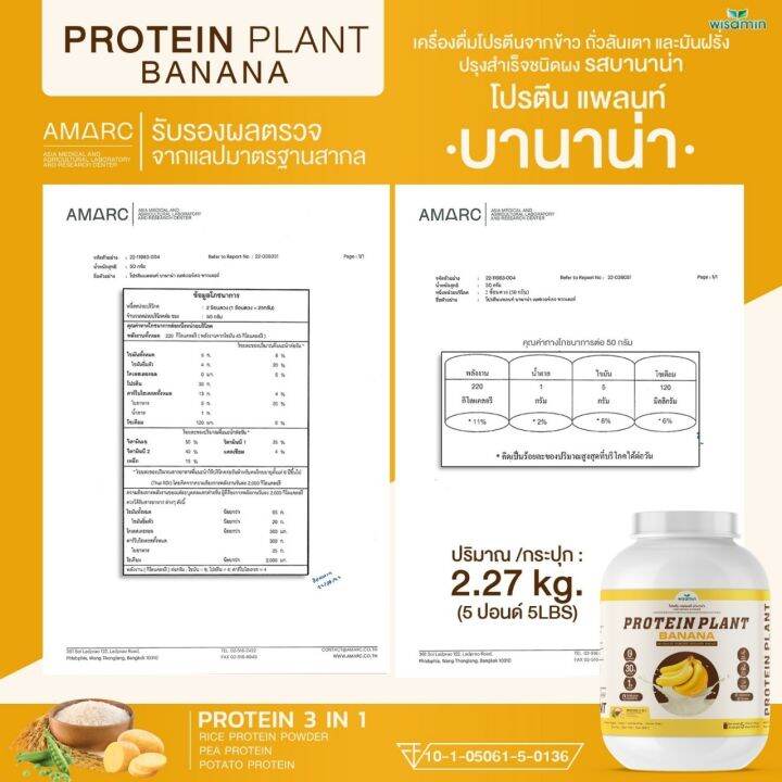 โปรตีนแพลนท์-สูตร-1-รสบานาน่า-protein-plant-banana-ขนาด-5-ปอนด์-5lbs-โปรตีนจากพืช-3-ชนิด-ข้าว-ถั่วลันเตา-เเละมันฝรั่ง-ออเเกรนิค-ปริมาณ-2-27kg