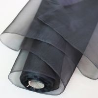 Wholesale Black 100 Mulberry Silk Organza Fabric Gauze Tecido Meter