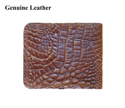 CowHide Leather Wallet กระเป๋าหนังวัวแท้ อัดเป็นลายจระเข้ ดูเสมือนจริง กระเป๋าสตางค์หนังวัวแท้ ใบสั้น