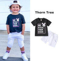 Thorn Tree ชุดเสื้อผ้าเด็กผู้ชาย2ชิ้น,ชุดฤดูร้อนเสื้อยืดแขนสั้นและเชือกดึงยางยืดลำลอง