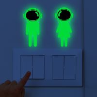 Space Astronaut Luminous Sticker Glow In The Dark Fluorescent Wall Decal For Kids Rooms Bedroom Home Decor Light Switch Stickers Wall Stickers Decals