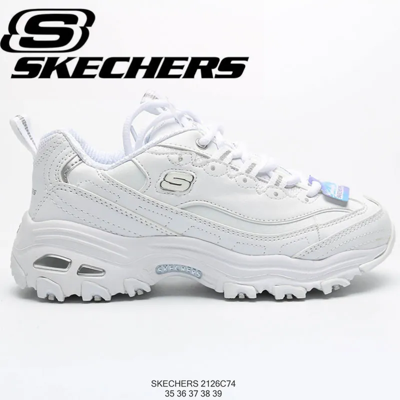 Skechers D'Lites Original Running Shoes for Women Sport Shoes Authentic Shoes Retro Thick Bottom Panda Casual White Basketball Shoes | Lazada