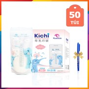 Hộp 50 túi trữ sữa Kichilachi 250ml Hình voi con, An toàn Không BPA