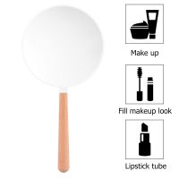 [Nai Nai comb]1Pc Hand Mirror Portable Hand Mirror Round Hand Mirror Handheld Mirrors With Handle Makeup Hand Mirror