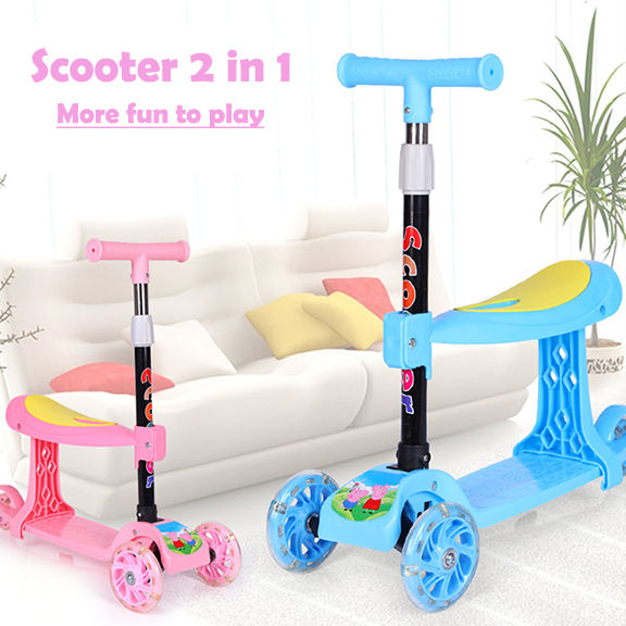 kid-scooter-สกู๊ตเตอร์เด็ก-สกูตเตอร์-รถ3ล้อเด็ก-ล้อมีไฟ-ของเล่นเด็ก-ปรับความสูงได้-4-ระดับ-สินค้าพร้อมส่ง