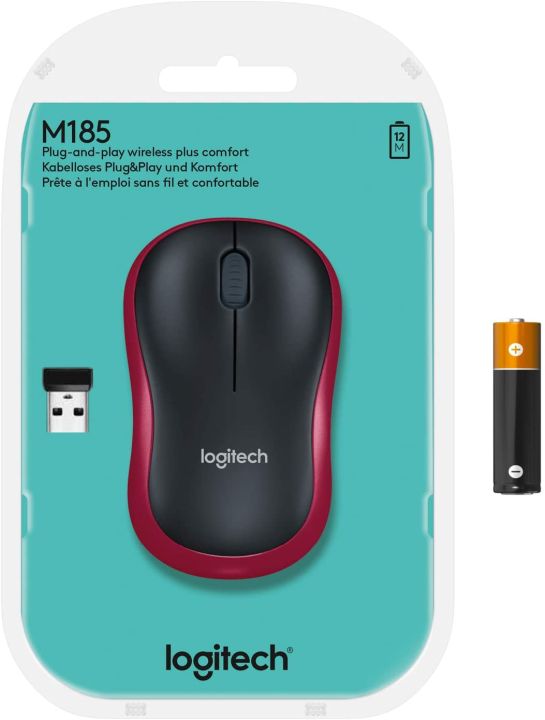 logitech-m185-wireless-mouse-red-เม้าส์ไร้สาย-สีแดง-ของแท้-ประกันศูนย์-3ปี