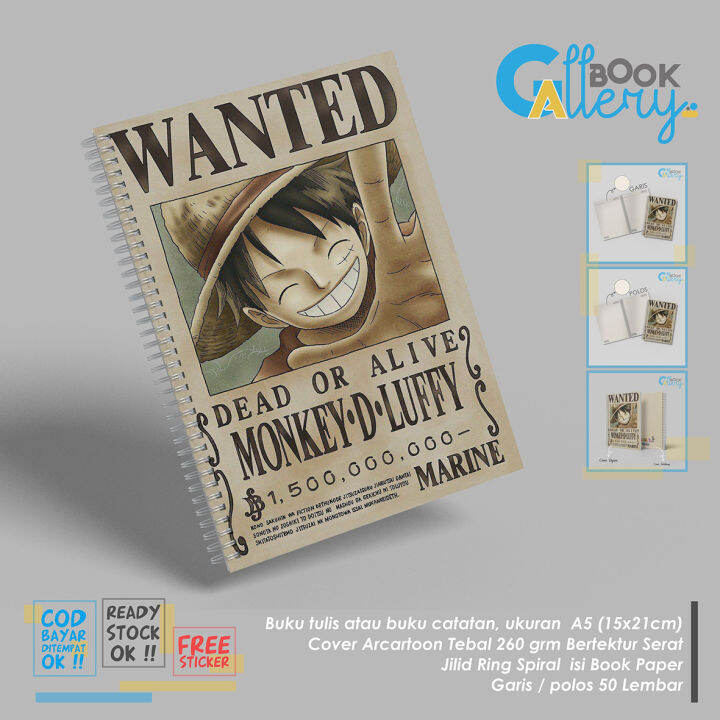 [SP] Buku Tulis / Buku Catatan / Note book Anime One Piece, Monkey D