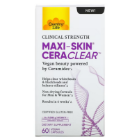 ?Mega Sale?Country Life, Maxi-Skin Cera Clear, 60 Vegan Capsules (exp.03/25)