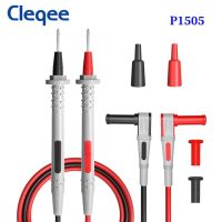 Cleqee ชุด P1505b ซิลิโคนสองชั้นมัลติมิเตอร์ทดสอบปลั๊ก4มม. กล้วยพร้อมเข็มสำหรับเปลี่ยนคม1.5เมตร