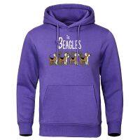 The Beagles Imitate The Zebra Crossing Mens Hoody Pocket O-Neck Pullovers Casual Fashion Warm Hoody Harajuku Loose Man Clothes Size XS-4XL