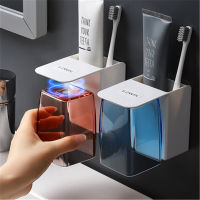 Simple Magnetic Mouthwash cup set household wall-mounted toothbrushing cup shelf family of three couple toothbrush cup