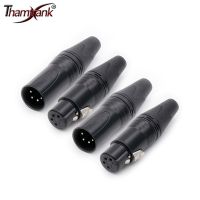 10pcs/lot 4Pins XLR Male Plug MIC Cable Wire Connector Nickel Plated 4Poles XLR Plug Microphone Jack Socket Black Wholesales