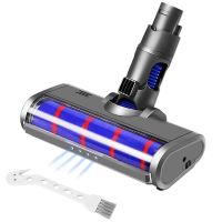 หัวทำความสะอาดลูกกลิ้งอ่อนสำหรับ Dyson V6 DC59 DC58 DC61 DC62หัว DC74เครื่องดูดฝุ่นไร้สายอุปกรณ์เสริมสำหรับเครื่องดูดฝุ่นไฟหน้ารถมอเตอร์ไซค์แบบ LED