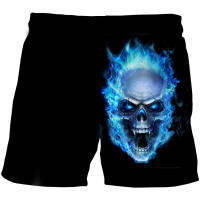 2023 newHolloween Skull Skeleton 3D Print Kids Shorts Swimwear Boy Girl Swimsuit Swimming Trunks Beach Pants Clothing For Children 4-14Y