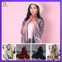 QIANHUAHOU Fashion Pashmina Silk Lady Shawl Knitted Wrap Flower Printed Neckerchief Women Scarves