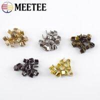 Meetee 20/50Pcs Brass U Style Zipper Stopper Non-slip for 3 5 8 10 Metal Nylon Resin Zippers Repair Crafts Accessory ZA212