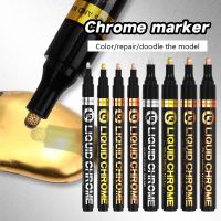 Chrome Mirror Electroplating Marker 0.7 1.0 2.0 3.0mm Paintbrush Silver Gold Yellow Red For Hand Coloring Graffiti Paintbrush