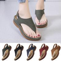 COD DSFGERTGYERE Avovi Women Retro Wedge Sandal Ladies Casual Non-slip Large Size Sandals Female Sandal Flip Flops