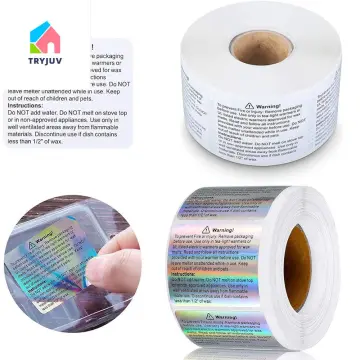 Jar Waterproof Safety Wax Melting Candle Making Supplies Stickers Warning  Labels Wax Melt