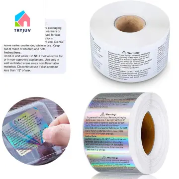 2 Rolls of Candle Warning Labels Wax Melting Safety Stickers for Candle  Making Supplies 