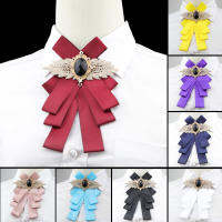 ผู้หญิง Bow Tie งดงาม Vintage Chic Bowtie Elegant เครื่องประดับคอ Cravat ปลอกคอที่ถอดออกได้เสื้ออุปกรณ์เสริม-GGHJY STORE