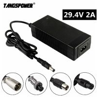 TANGSPOWER ที่ชาร์จแบตเตอรี่ลิเธียมสำหรับจักรยานไฟฟ้า7S 29.4V 2A ที่ชาร์จจักรยานไฟฟ้า24V 25.2V สำหรับชุดแบตเตอรี่ลิเธียมไอออน29.4V 7Series