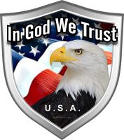 4x 4 inch  Military Series  inch In God We Trust, USA inch  Flag Eagle Decal Sticker