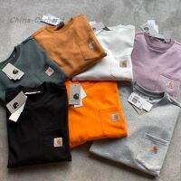 Carhartt Carhartt สำหรับทั้งหญิงและชายธรรมดาสำหรับคู่รักเสื้อคลาสสิกเทอร์รี่แบบหลวมสำหรับฤดูใบไม้ผลิและฤดูใบไม้ร่วง