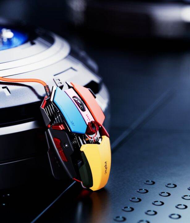 Inphic PG6 Wired Gaming Mouse Sci-Fi Mecha Style Magical Colour RGB ...