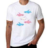 New Trans Pride Sharks T-Shirt quick drying t-shirt plus size t shirts anime clothes mens t shirts pack 4XL 5XL 6XL